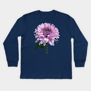 Chrysanthemums - Light Magenta Chrysanthemum Kids Long Sleeve T-Shirt